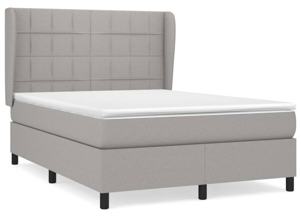 VidaXL Box spring posteljni z vzmetnico svetlo siv 140x190 cm blago