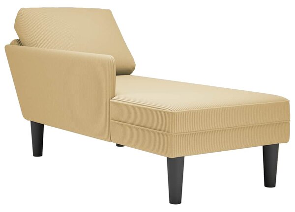 VidaXL Chaise Lounge z blazino Svetlo zelena siva Corduroy tkanina