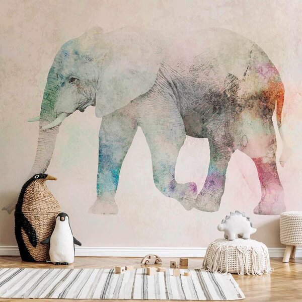 Artgeist Fototapeta Painted Elephant, 100x70cm