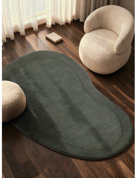 Temno zelena ročno tkana preproga iz mešanice volne 125x200 cm Kari Organic – Villeroy&Boch