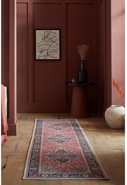 Bordo rdeč pralen tekač iz mešanice recikliranih vlaken 60x230 cm Windsor – Flair Rugs