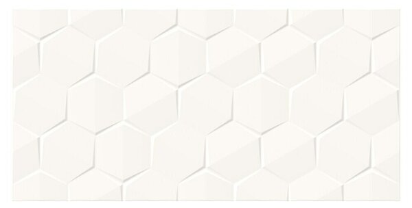 Cersanit Stenska ploščica WT1012 White Hexa Structure Satin (59,8 x 29,8 cm, Svilnati sijaj)
