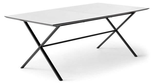 Bela raztegljiva jedilna miza z belo mizno ploščo 90x165 cm Meza – Hammel Furniture