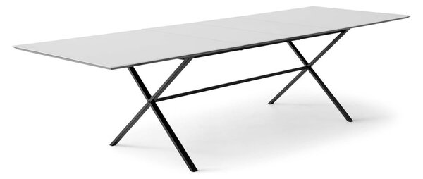 Bela raztegljiva jedilna miza z belo mizno ploščo 90x165 cm Meza – Hammel Furniture