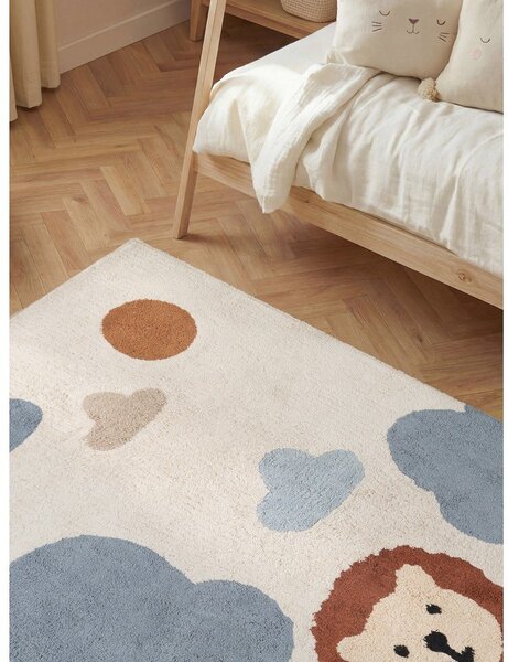 Kremno bela pralna/ročno tkana bombažna otroška preproga 140x200 cm Snuggle Lionel – Hanse Home
