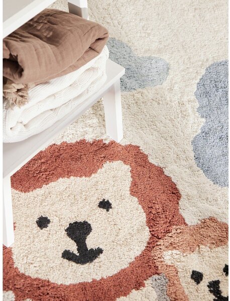 Kremno bela pralna/ročno tkana bombažna otroška preproga 140x200 cm Snuggle Lionel – Hanse Home