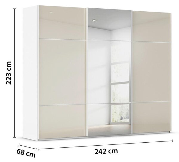 OMARA Z DRSNIMI VRATI, bela, barve šampanjca