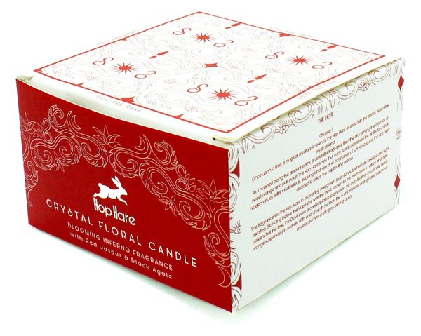 Hop Hare Kristalna sveča – Plamen skušnjave - Soy Wax, Fragrance, Glass, Gemstones - Majhna pozornost - Dan žena