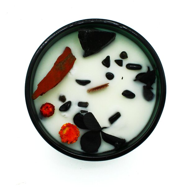 Hop Hare Kristalna sveča – Plamen skušnjave - Soy Wax, Fragrance, Glass, Gemstones - Majhna pozornost - Dan žena