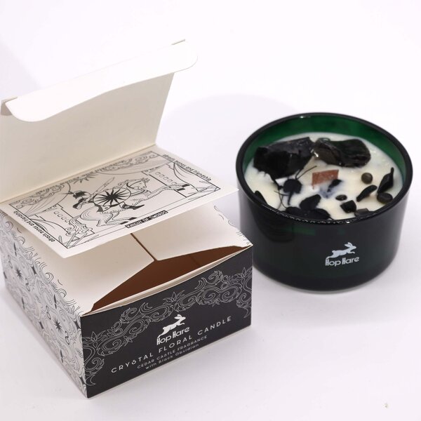 Hop Hare Kristalna sveča – Kralj mečev - Soy Wax, Fragrance, Glass, Gemstones - Majhna pozornost - Za 30 let