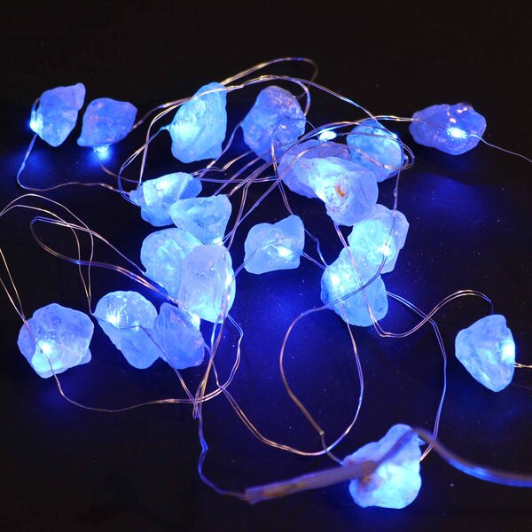 Kristalne čarobne lučke – Celestit - Gemstone, led lights - Baby shower - Božič