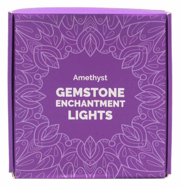 Čarobne lučke s kristalom – Ametist - Gemstone, led lights - Home warming - Božič