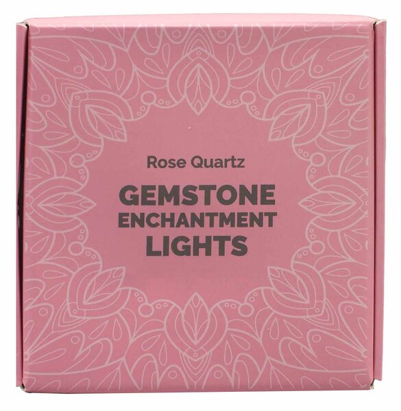 Čarobne lučke s kristali – Roževec- Rose Quartz - Gemstone, led lights - Baby shower - Božič