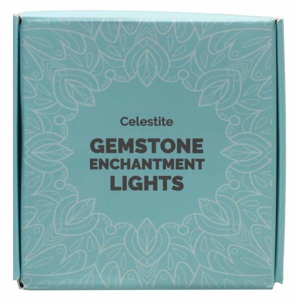 Kristalne čarobne lučke – Celestit - Gemstone, led lights - Baby shower - Božič
