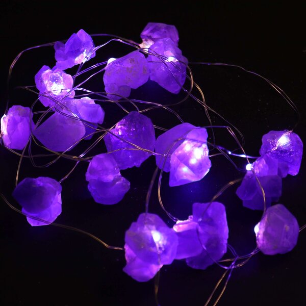 Čarobne lučke s kristalom – Ametist - Gemstone, led lights - Home warming - Božič
