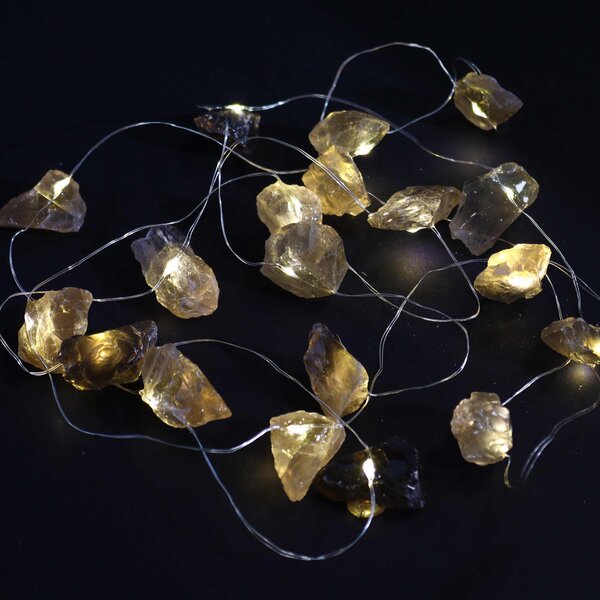 Kristalne čarobne lučke – Citrin - Gemstone, led lights - Home warming