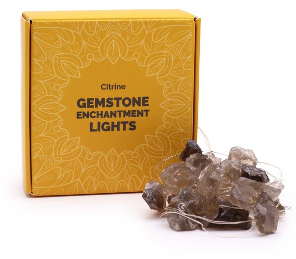 Kristalne čarobne lučke – Citrin - Gemstone, led lights - Home warming