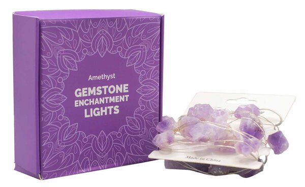 Čarobne lučke s kristalom – Ametist - Gemstone, led lights - Home warming - Božič