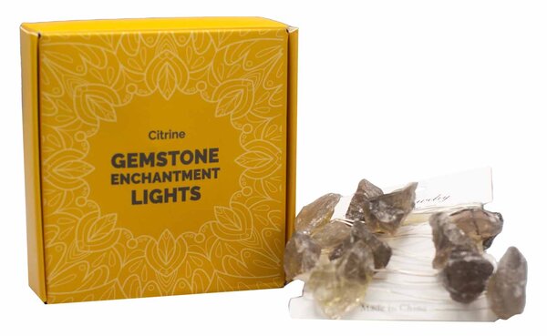 Kristalne čarobne lučke – Citrin - Gemstone, led lights - Home warming