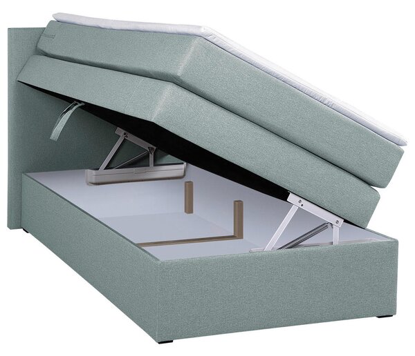 BOXSPRING POSTELJA 90 cm x 200 cm , tekstil, leseni material metino zelena