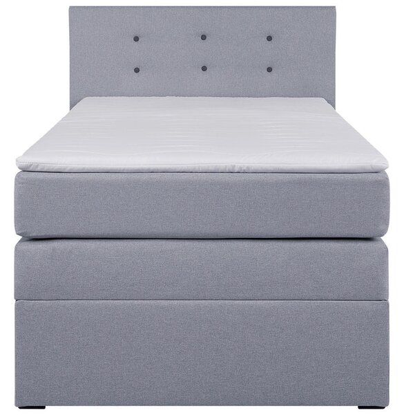 BOXSPRING POSTELJA 90 cm x 200 cm , tekstil, leseni material srebrne barve