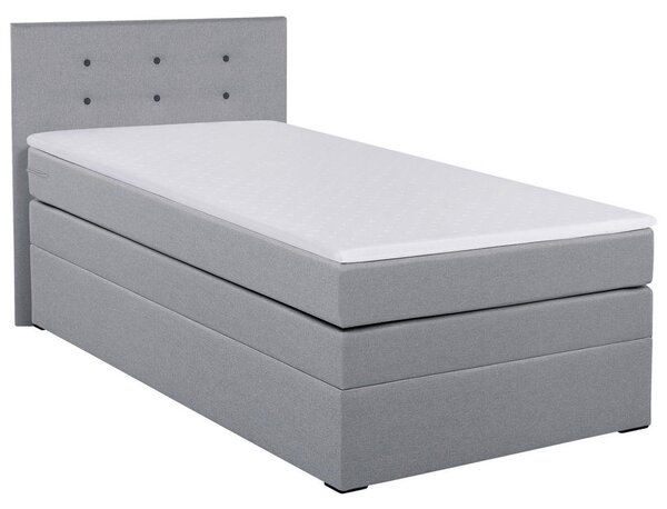 BOXSPRING POSTELJA 90 cm x 200 cm , tekstil, leseni material srebrne barve