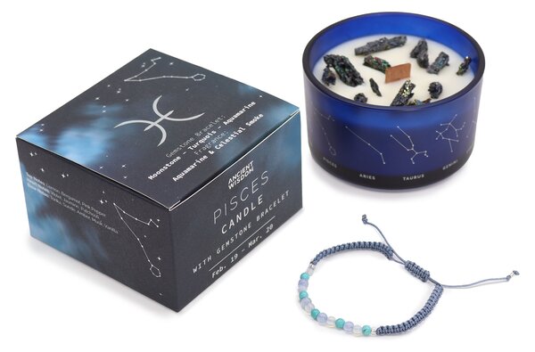 Zodiakalna kristalna sveča z energijsko zapestnico – RIBI - Majhna pozornost - Dan žena - Birma