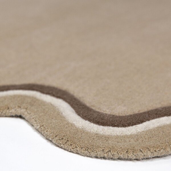 Ročno tkana volnena okrogla preproga v naravni barvi ø 180 cm Leo Scallop – Flair Rugs