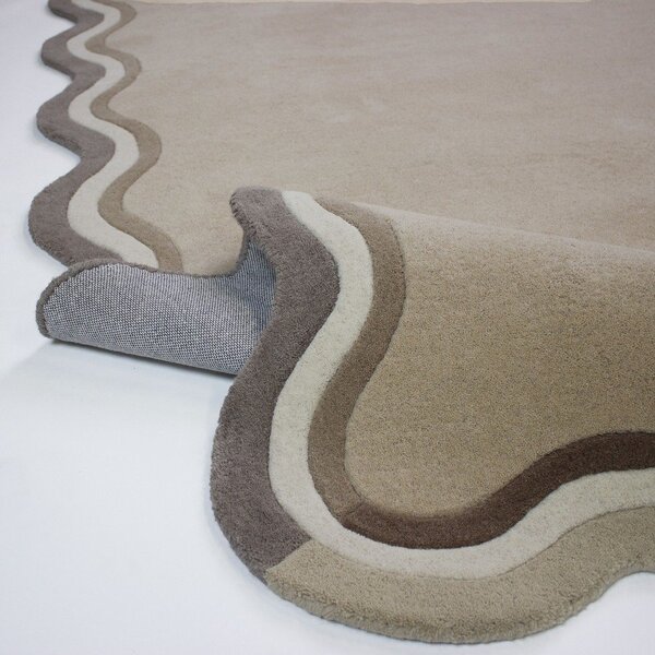 Ročno tkana volnena preproga v naravni barvi 160x230 cm Leo Scallop – Flair Rugs