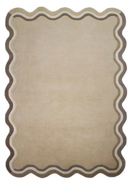 Ročno tkana volnena preproga v naravni barvi 160x230 cm Leo Scallop – Flair Rugs
