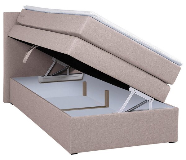 BOXSPRING POSTELJA 90 cm x 200 cm , tekstil, leseni material roza