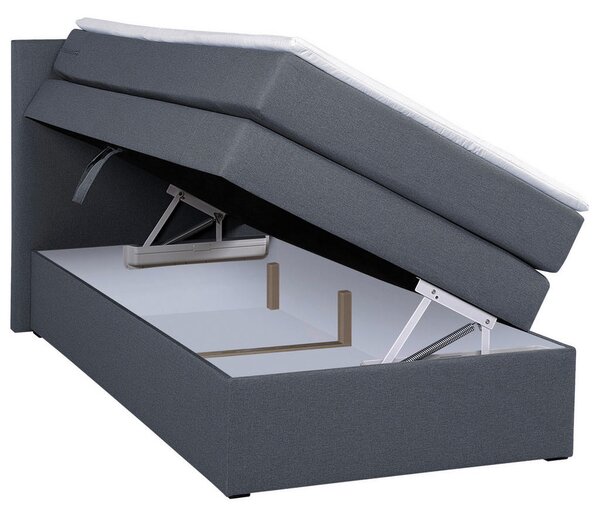 BOXSPRING POSTELJA 90 cm x 200 cm , tekstil, leseni material antracit