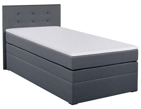 BOXSPRING POSTELJA 90 cm x 200 cm , tekstil, leseni material antracit