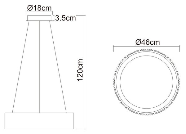 VISEČA LED-SVETILKA KEMP 2700/4000/6000 K 230 V