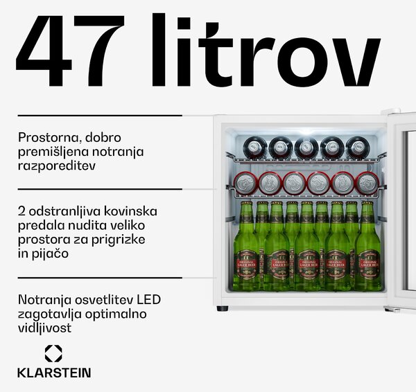 Klarstein Beersafe hladilnik za pijačo s steklenimi vrati | 44 x 48 cm | Notranja LED osvetlitev