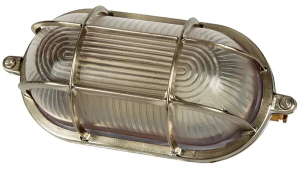 VANJSKA OVALNA ZIDNA LAMPA/MAX 60W/E27/BRUŠENI KROM+MREŽA VK/01049/MC