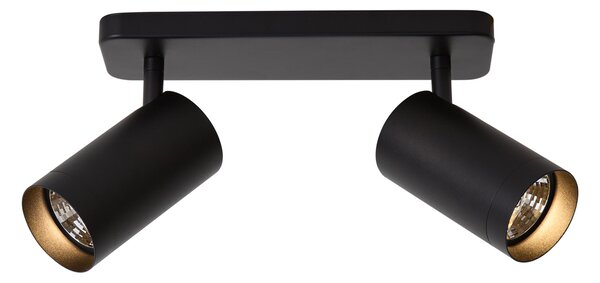 Sodobna stropna svetilka črna 2-svetlobna GU10 70mm - Jeana Luxe
