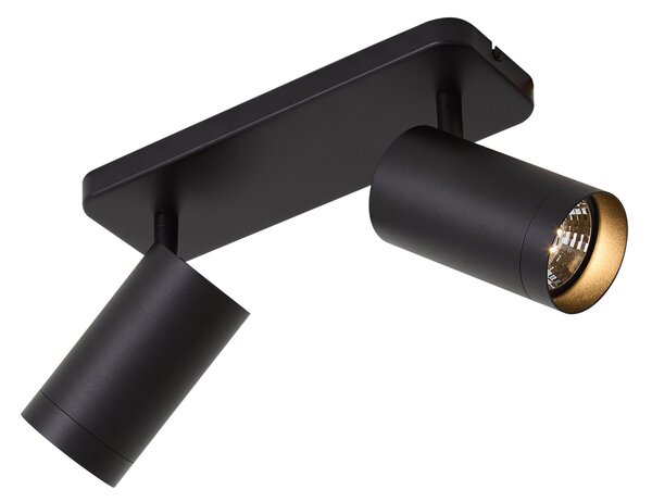 Sodobna stropna svetilka črna 2-svetlobna GU10 70mm - Jeana Luxe