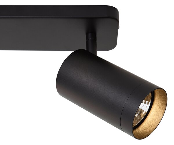 Sodobna stropna svetilka črna 2-svetlobna GU10 70mm - Jeana Luxe