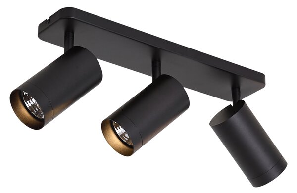 Sodobna stropna svetilka črna 3-lučna GU10 70mm - Jeana Luxe