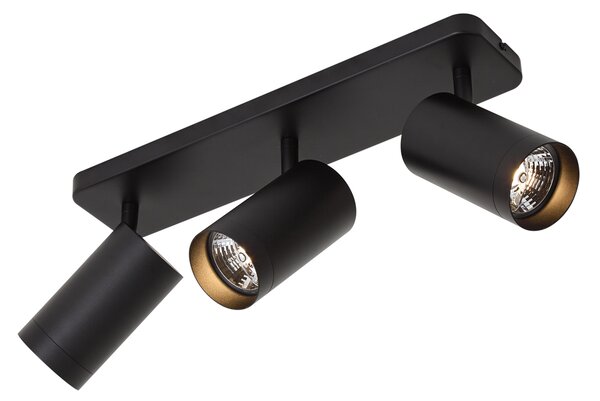 Sodobna stropna svetilka črna 3-lučna GU10 70mm - Jeana Luxe