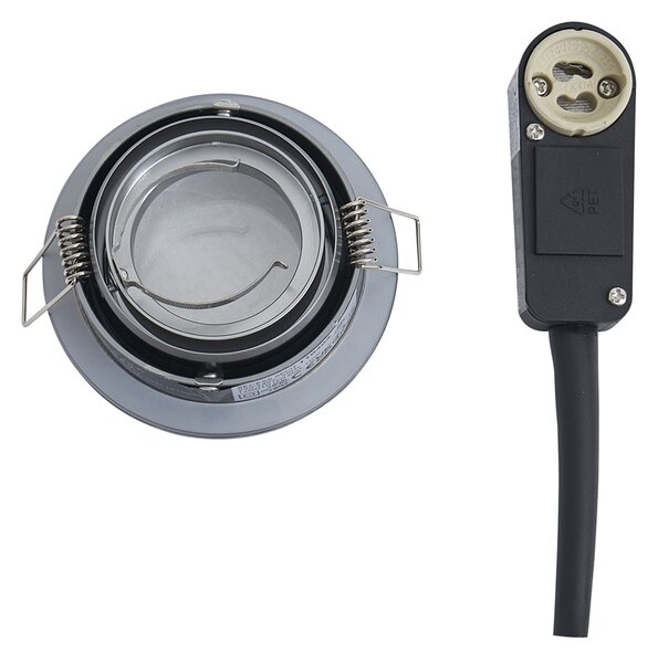Komplet 6 modernih vgradnih reflektorjev Gunmetal nastavljiv IP44 - Chuck