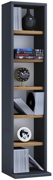 REGAL ZA CD-JE 21/92/20 cm črna, medeni hrast