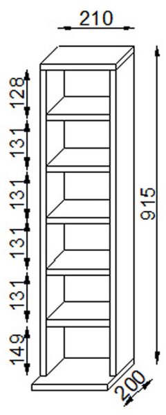 REGAL ZA CD-JE 21/92/20 cm črna, medeni hrast