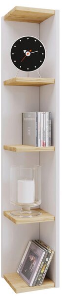 KOTNI REGAL 15/97/17 cm bela, medeni hrast