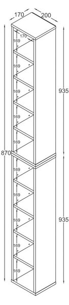 REGAL ZA CD-JE 40/94/17 cm hrast sonoma