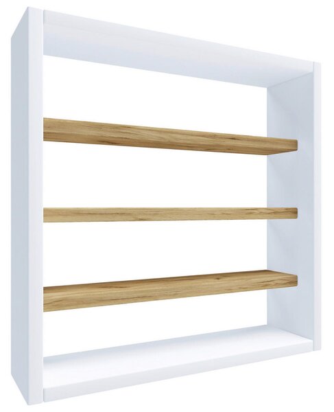 STENSKI REGAL 40/40/10 cm bela, medeni hrast