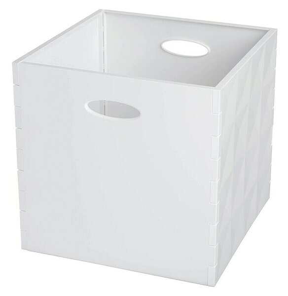 Zaboj za shranjevanje Crystall (Do x Š x V: 31 x 31 x 30 cm, Plastika, Bela, Brez pokrova)