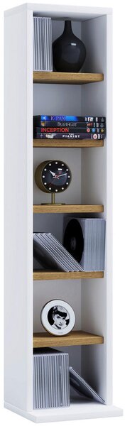 REGAL ZA CD-JE 21/92/20 cm bela, medeni hrast