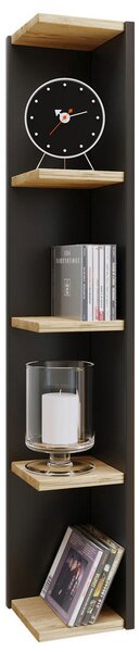 KOTNI REGAL 15/97/17 cm antracit, medeni hrast